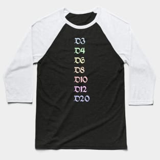 Pastel Hit Dice Baseball T-Shirt